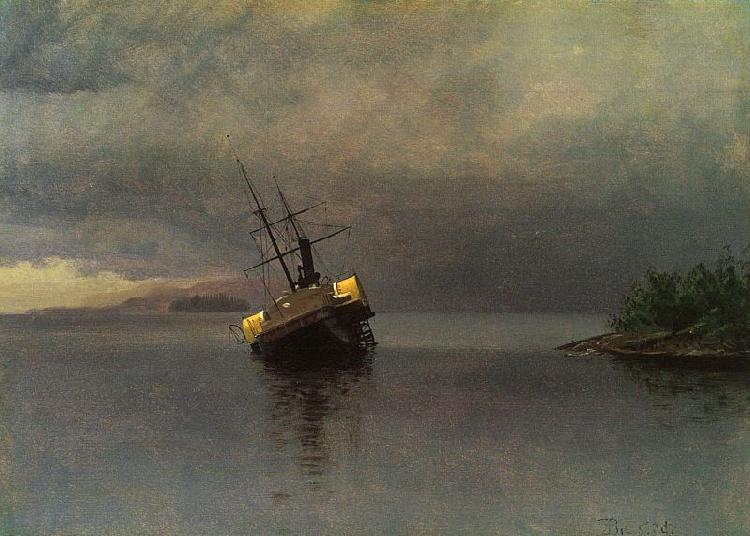 Albert Bierstadt Wreck of the Ancon in Loring Bay, Alaska oil painting picture